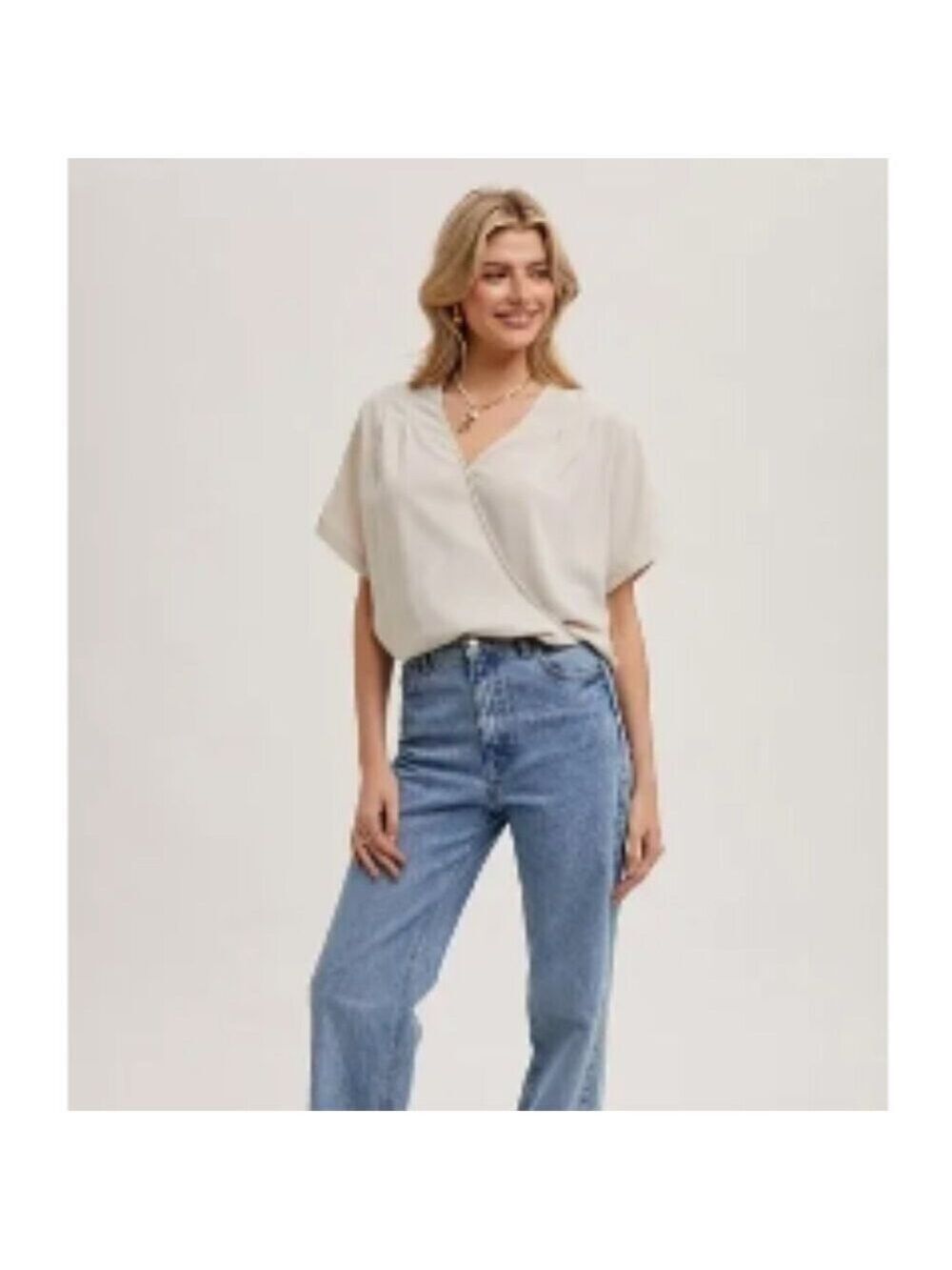 CLEAR OUT!!!! Sleeve Folded Wrap Blouse V-Neck Top